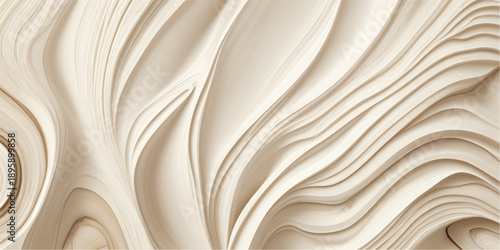 Smooth white wood texture background with luxury golden silk fabric waves and flowing satin material design