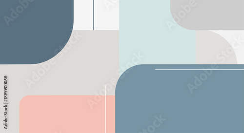 Modern abstract geometric pattern background with soft pastel colors and fluid rounded shapes, ideal for contemporary design projects and elegant digital aesthetics