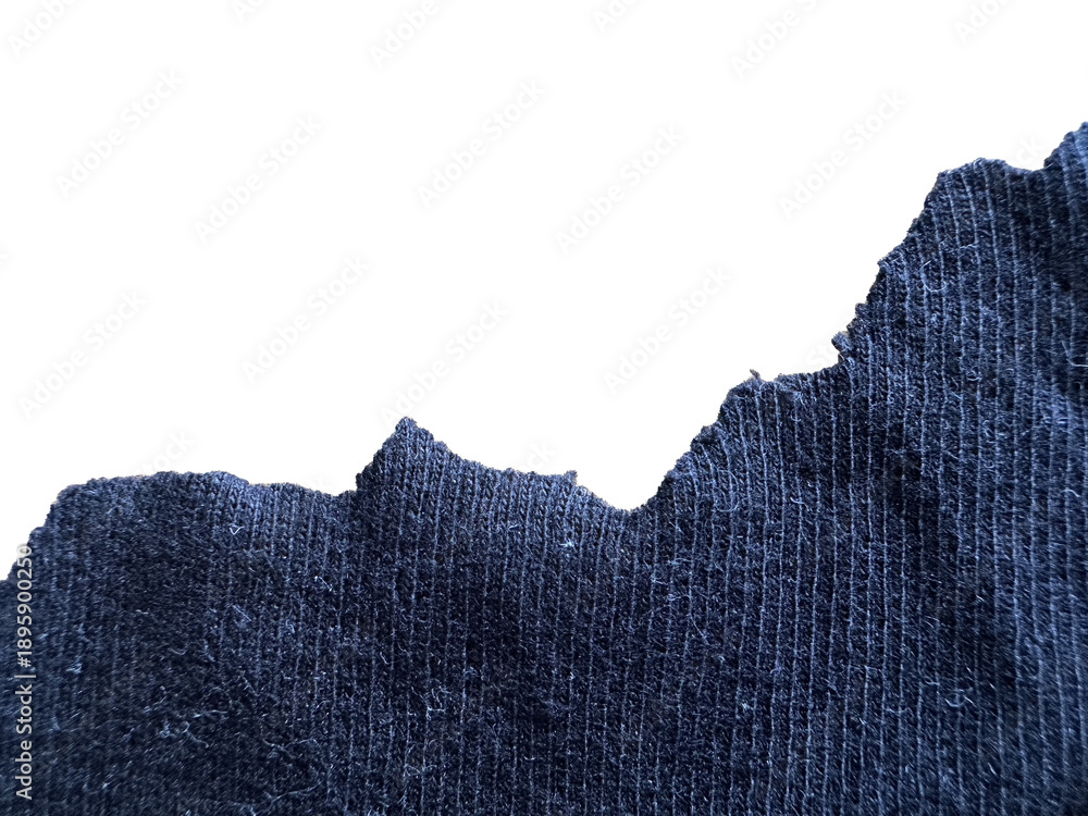 Fototapeta premium Dark Blue Textured Fabric Edge isolated on a transparent background