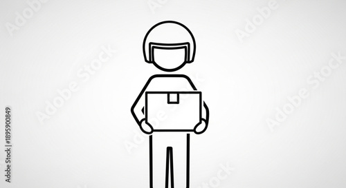 Delivery person holding a package icon.