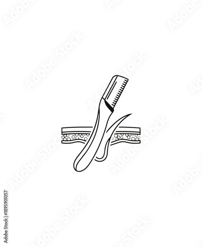 Close up illustration of a beauty tool on a black background