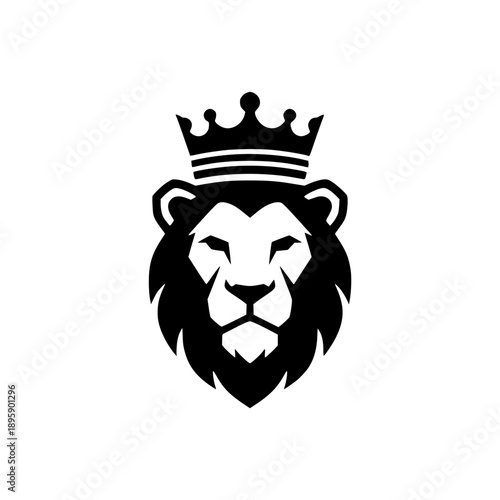 Lion head logo wearing a crown
