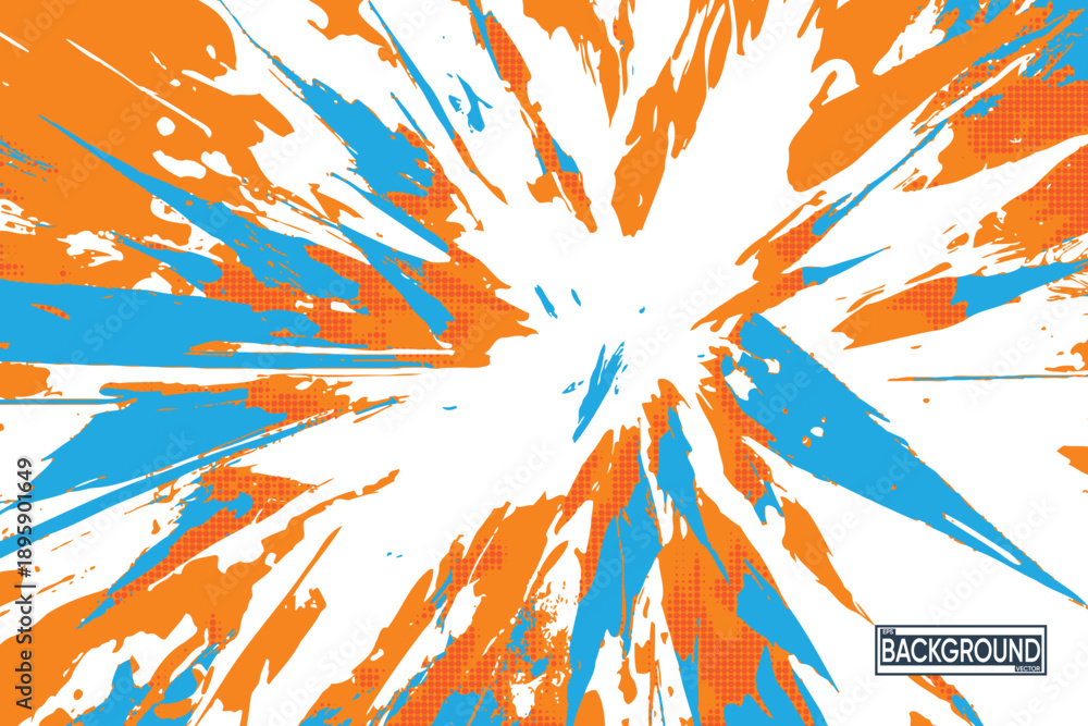 custom made wallpaper toronto digitalEnergetic Orange and Blue Radial Splatter Burst