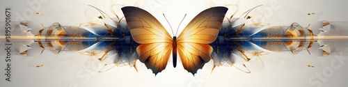 An elegant orange butterfly spreads its wings against a soft, abstract background, embodying beauty and transformation.