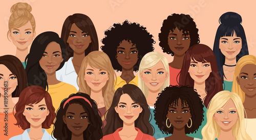Diverse Group of Women Different Ethnicities.