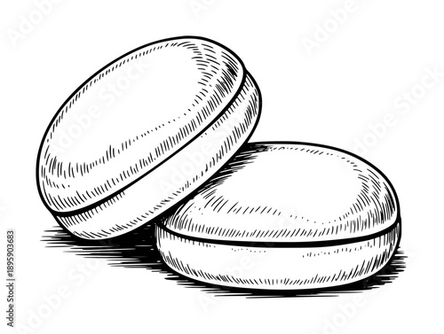 Oval Shaped Pills with Hatching Detail a White Background medicine health