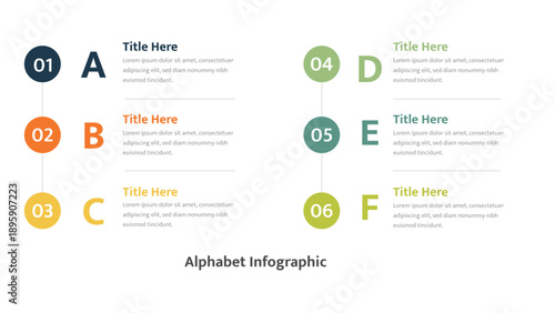 Alphabet infographic process steps education learning business presentation