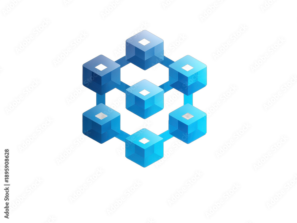 Obraz premium blockchain icon isolated on a transparent background 