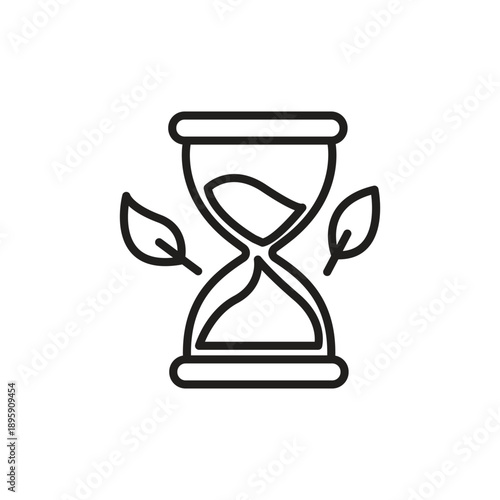 Digital Detox Time Hourglass Line Icon