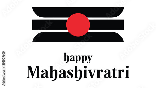 happy mahashivratri minimal shiva lingam symbol design for hindu religious festival celebration vector illustration 