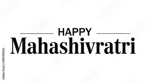  happy mahashivratri minimal typography greeting design for hindu religious festival celebration vector illustration