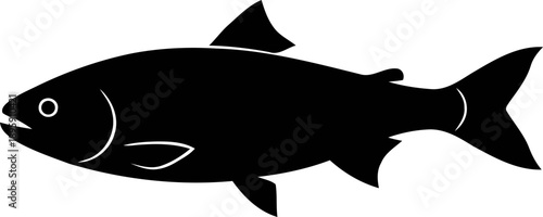 Salmon Fish Silhouette Vector for Seafood Menu