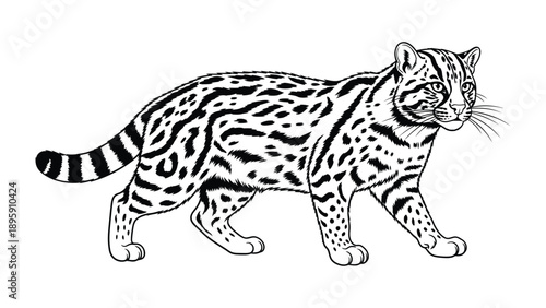 Mystical Leopard Illustration: An intriguing sketch of a leopard, captured in a monochromatic artistic style, it evokes a sense of wildlife mystique.