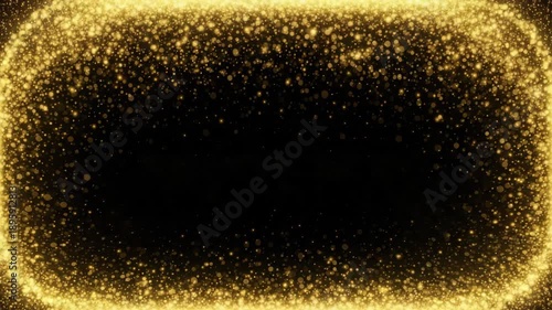 Wallpaper Mural Golden Glitter Particles Frame Overlay with Black Background Torontodigital.ca