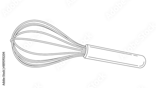 Simple Whisk for Culinary Art: A sleek, minimalistic whisk, an essential kitchen tool used for blending and mixing ingredients