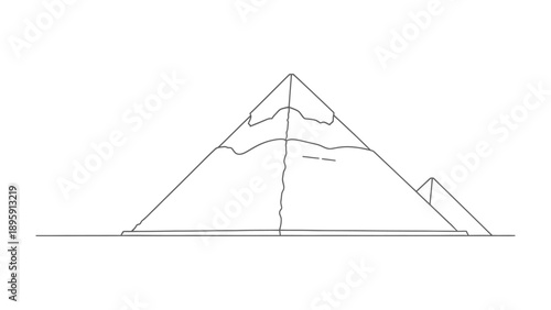 Pyramid in Line Art: Simple and elegant line art captures the majestic silhouette of the pyramid. A minimalist approach to depicting this ancient architectural marvel.