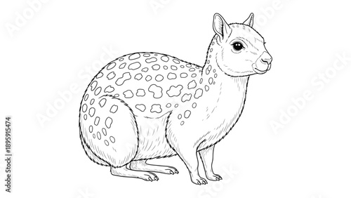 Spotted Creature Sketch: An illustration of a captivating spotted animal showcases the intricate details of its form.