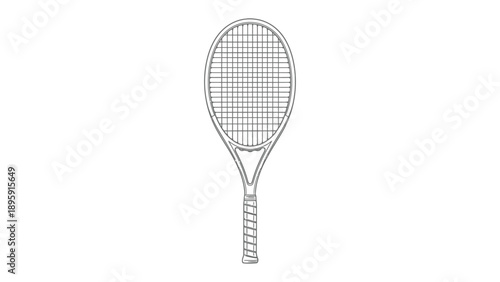 Tennis Racket Icon: A detailed illustration of a tennis racket, showcasing its design and structure against a clean background, ideal for sports-related themes.