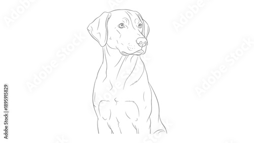 Dog Line Art Portrait: A meticulously crafted line art portrait of a dog, showcasing elegant strokes that bring the dog's features to life.