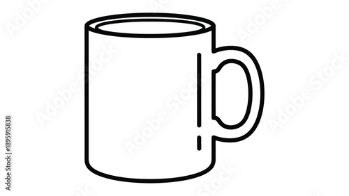 Minimalist Mug: A simple, sleek, and minimalist illustration of a coffee mug, perfect for adding a touch of elegance to any design. 
