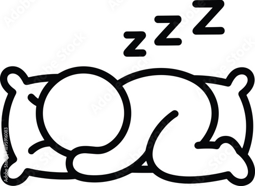 Cartoon sleeping bear with zzz symbol isolated illustration