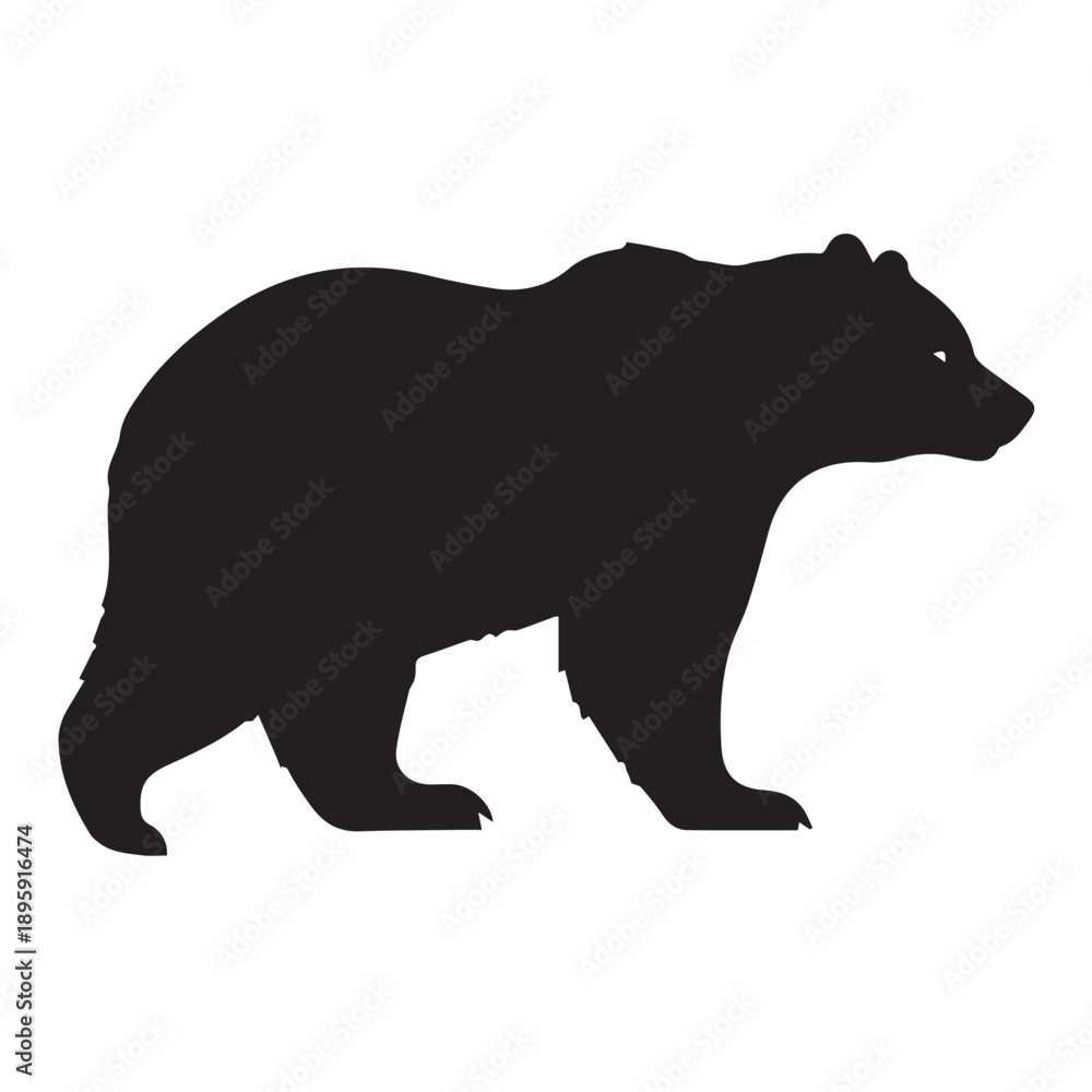 Fototapeta premium Bear silhouette vector isolated on white background