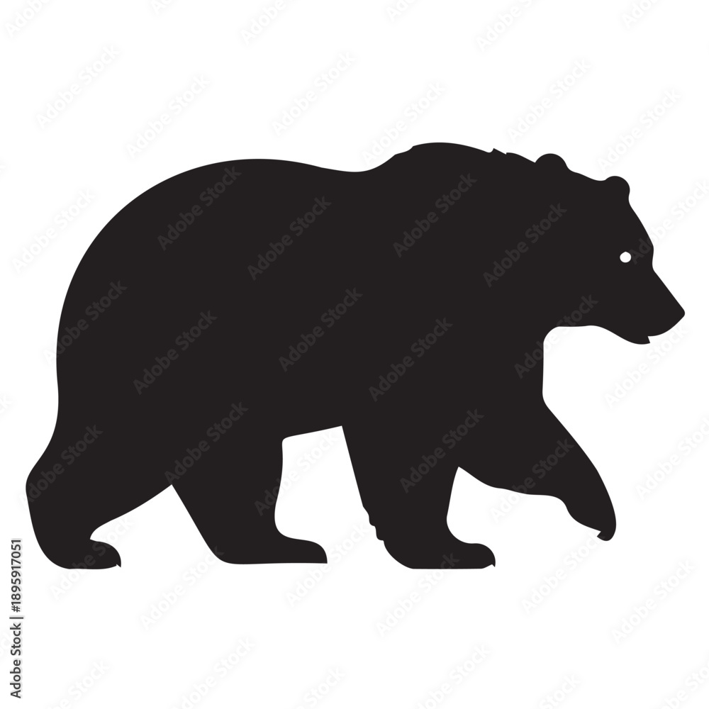 Obraz premium Bear silhouette vector isolated on white background