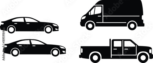 Vehicles silhouette. 