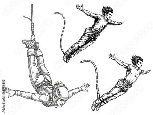 Bungee Jumping Athlete Vector