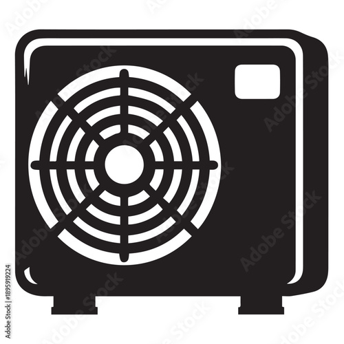 air conditioner silhouette vector isolated on white background