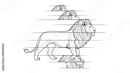 Lion Puzzle: A striking artistic puzzle piece representation of a regal lion, meticulously crafted to stimulate thought and visual engagement. 