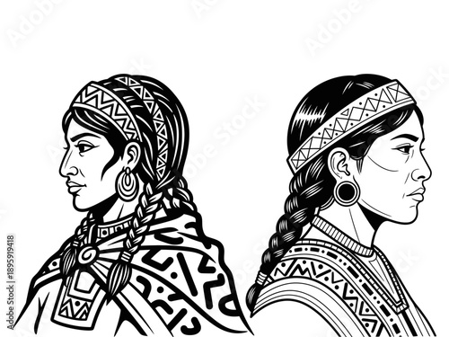 Inca Woman Vector Illustration