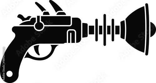 Blaster gun, toy gun silhouette. 