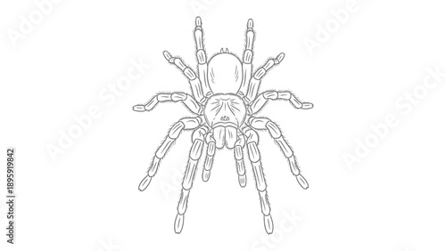 Tarantula in Detail: Detailed illustration of a tarantula spider, showcasing its intricate anatomy and unique features. 
