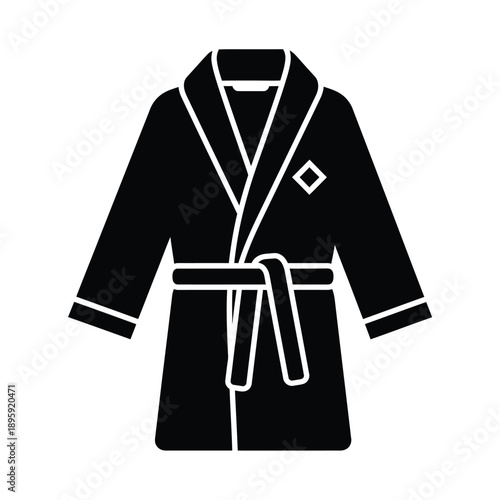 Black bathrobe icon with white outline