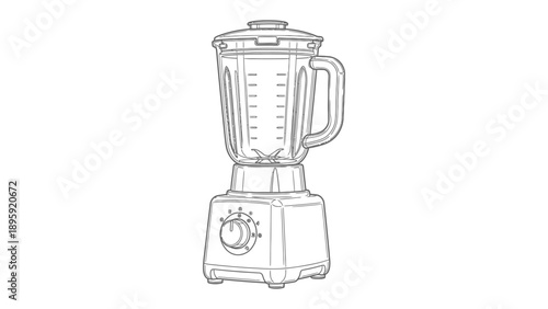 Blender Outline: A detailed line drawing of a modern blender.