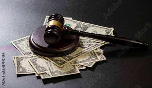 Tableau sur toile Bribe money, gavel legal