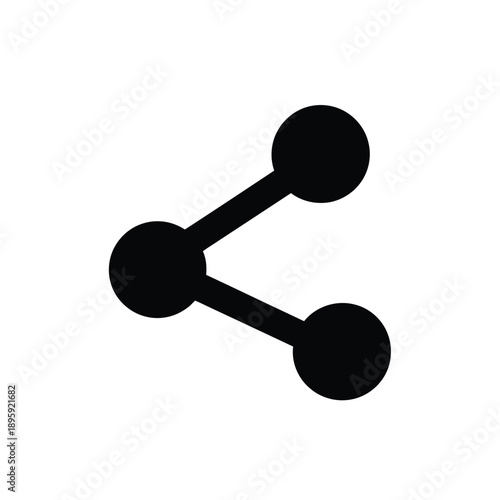 Black molecular structure symbol with three connected circles