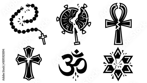 Collection of Religious Symbols and Icons.