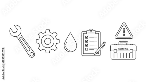 Essential Service: A concise visual representation of essential service elements, with focus on maintenance and the required gear to get the job done.