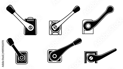 Collection of Vintage Industrial Levers and Switches.