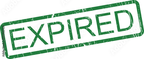 A distinct green rubber stamp impression clearly showing the word EXPIRED against a clean white background