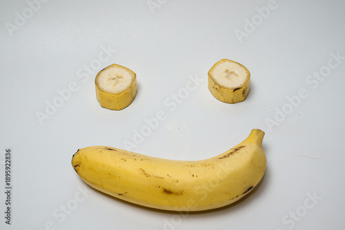 fresh canvendish banana (Musa acuminata) on isolated white background