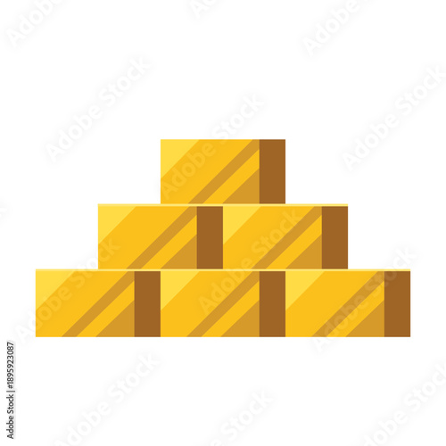 Stack of Shiny Gold Bars Arranged in a Pyramid Shape.