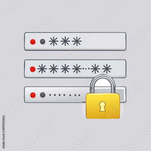 Locked password field with closed padlock