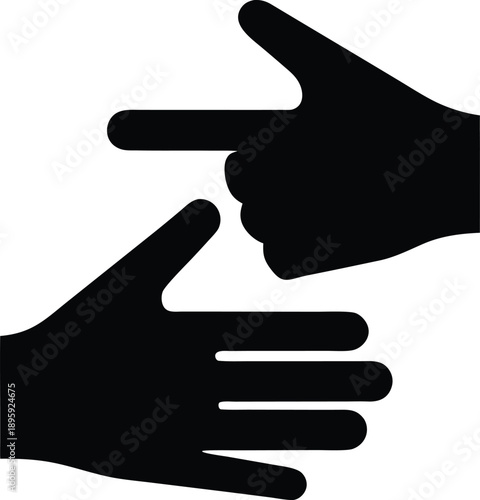 sign language interpreter hands silhouette vector illustration on transparent background