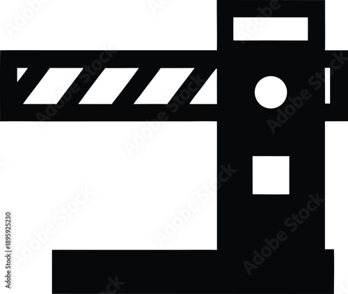 road closure barrier gate silhouette vector illustration on transparent background