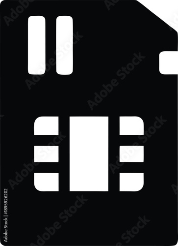 hotel key card with chip silhouette vector illustration on transparent background