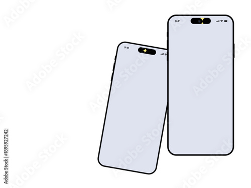 Connected World: Two smartphones, sleek and modern, lie diagonally, presenting their blank screens, as if poised for a world of possibilities and connectivity