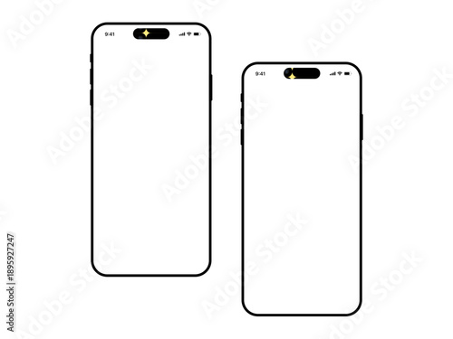 Two smartphones, sleek and modern, lie diagonally, presenting their blank screens, as if poised for a world of possibilities and connectivity.